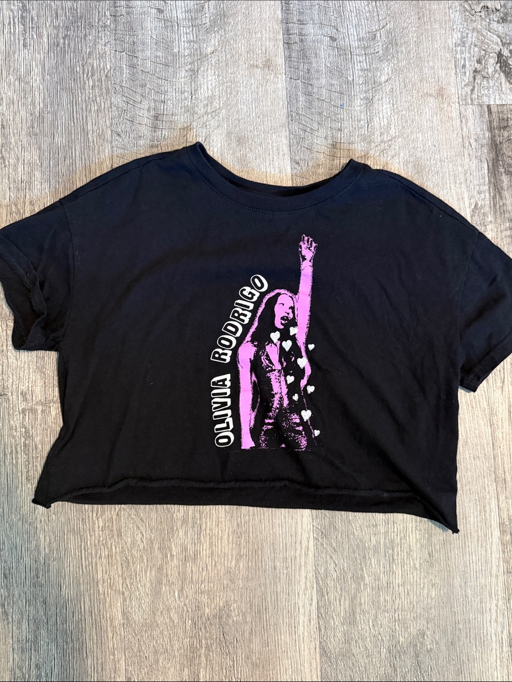 Old Navy Black Crop Tee with Purple Graphic - Olivia Rodrigo